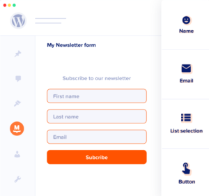 Building a subscription form using MailPoet form builder